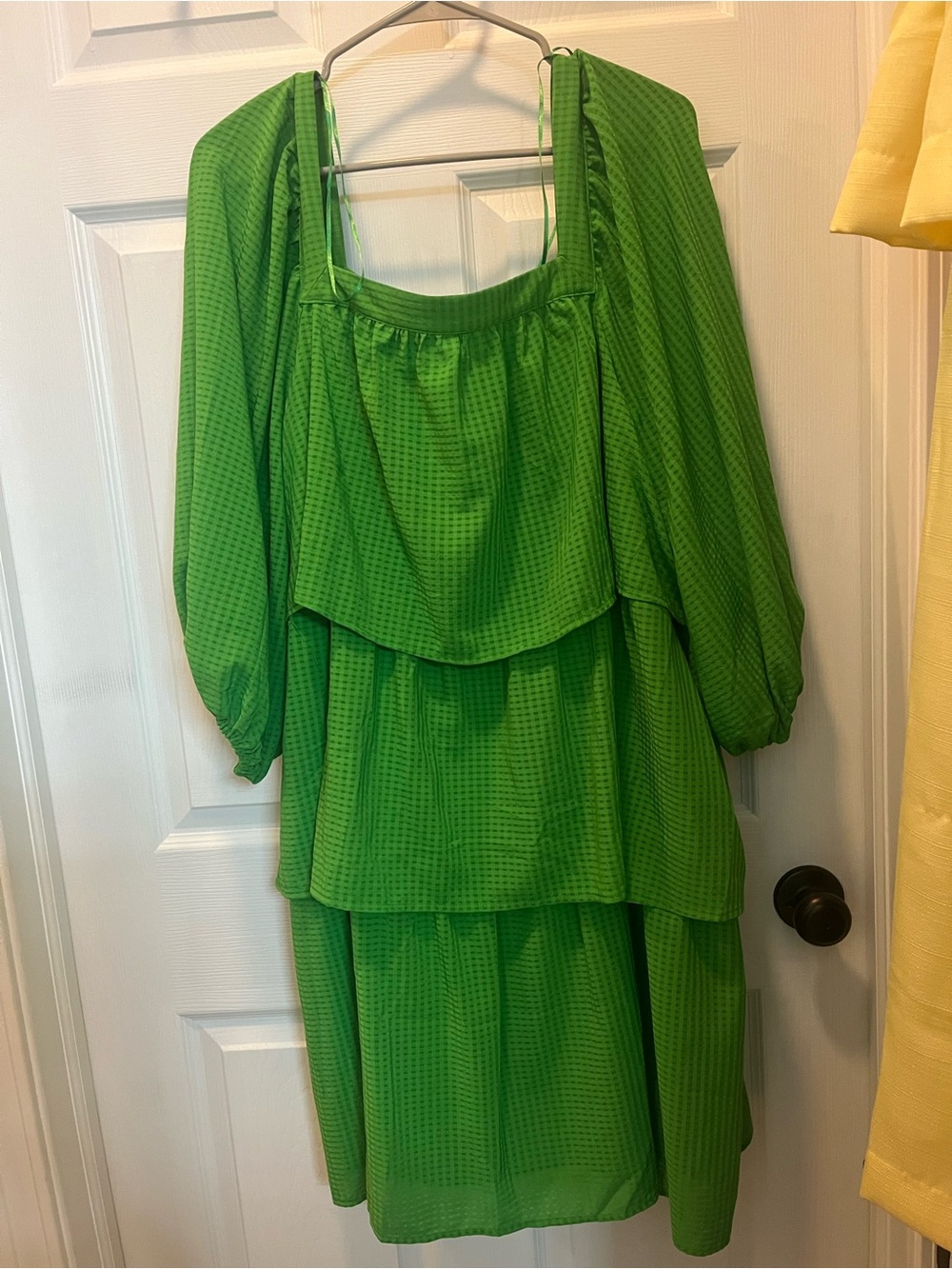 Green Layered Peasant Dress - Women
